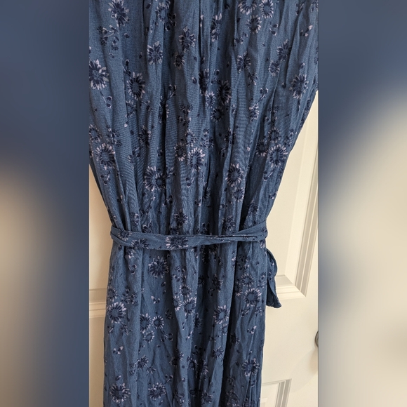 NWT Gap Sleeveless Button Front Blue Floral Maxi Dress - Picture 4 of 8
